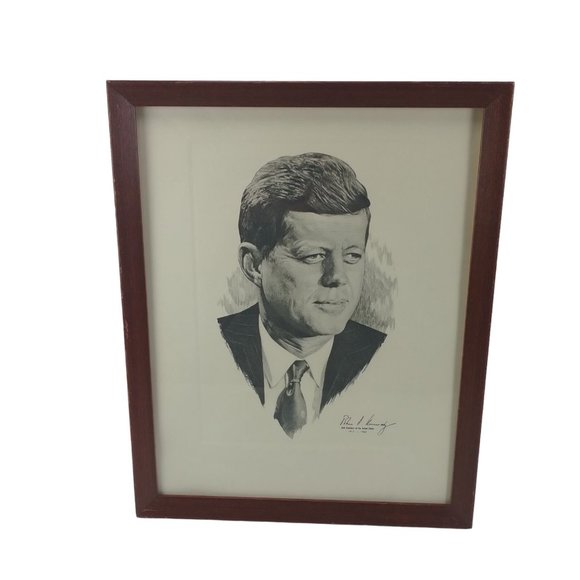 Vintage John F Kennedy Sketch 35th President Of The United States 1917 To 1963 - Picture 1 of 10